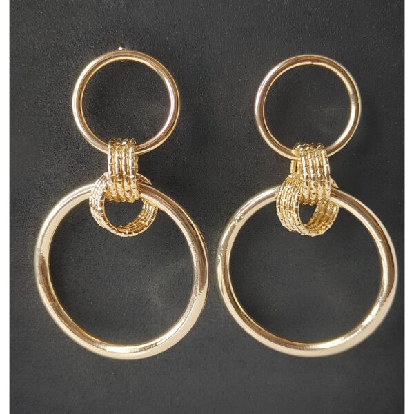 Modern Gold Circle Drop Earrings