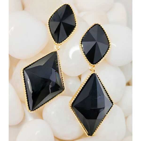 Modern Statement Earrings with Black Onyx