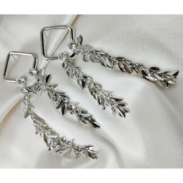 Silver Leaf Drop Earrings