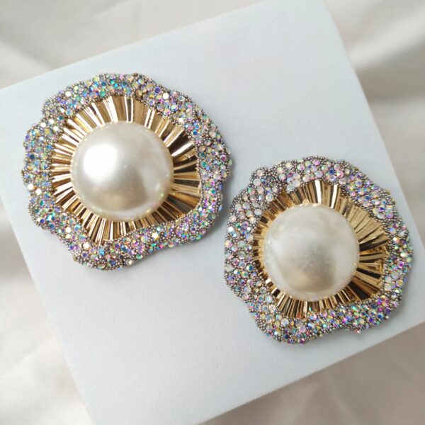 Pearl and Crystal Stud Earrings