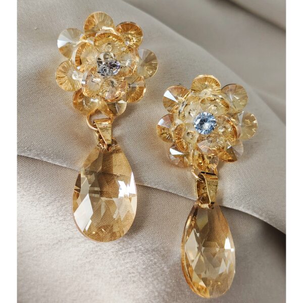 Amber Floral Drop Earrings