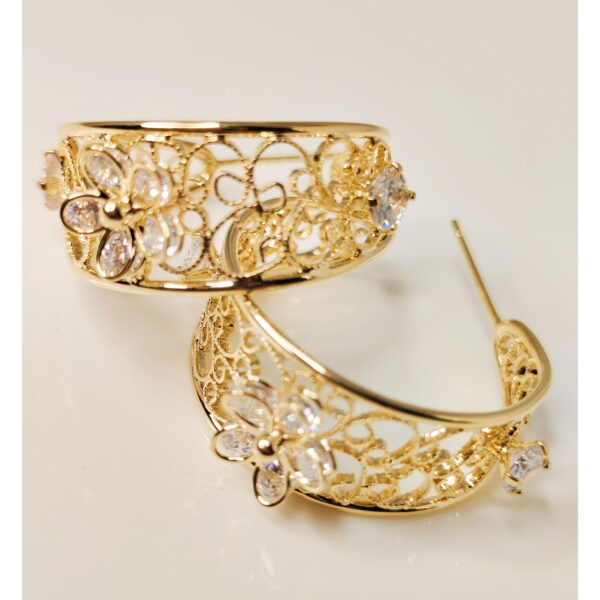 Sparkling Filigree Hoop Earrings