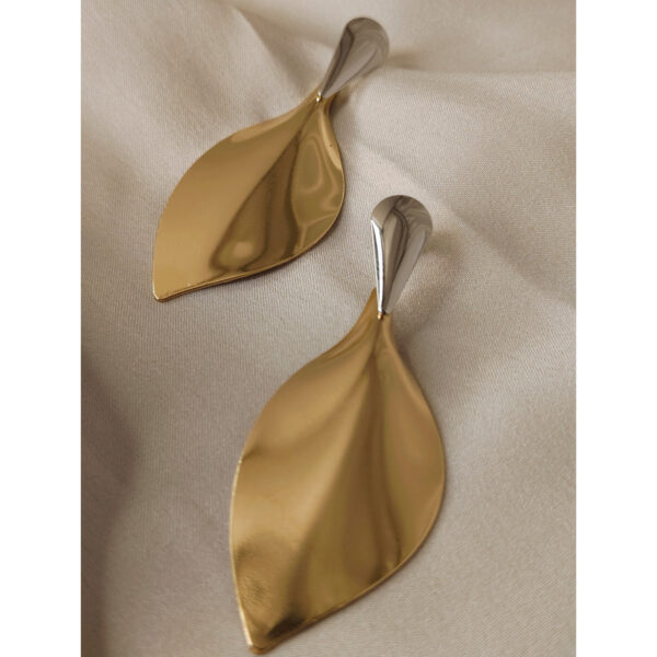 Asymmetrical Long Leaf Drop Earrings