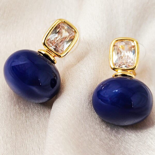 Sapphire Drop Gold Bezel Earrings