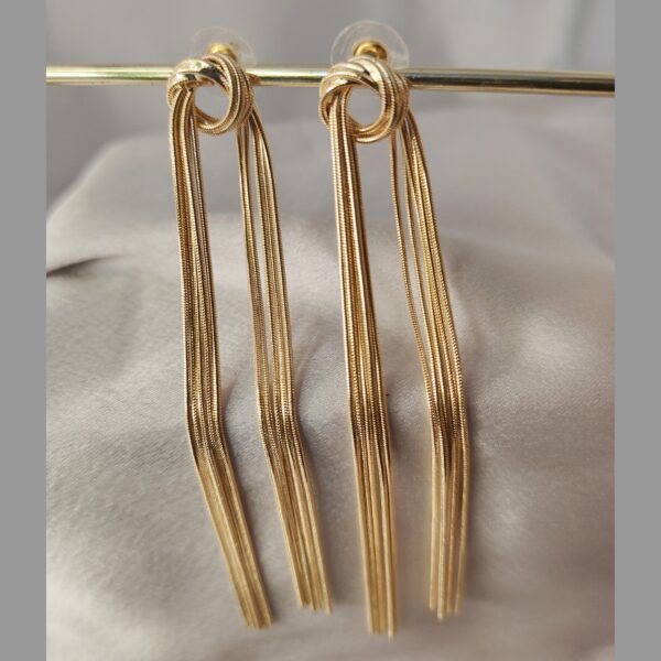 Sleek Shimmering Threads Statement Earrings