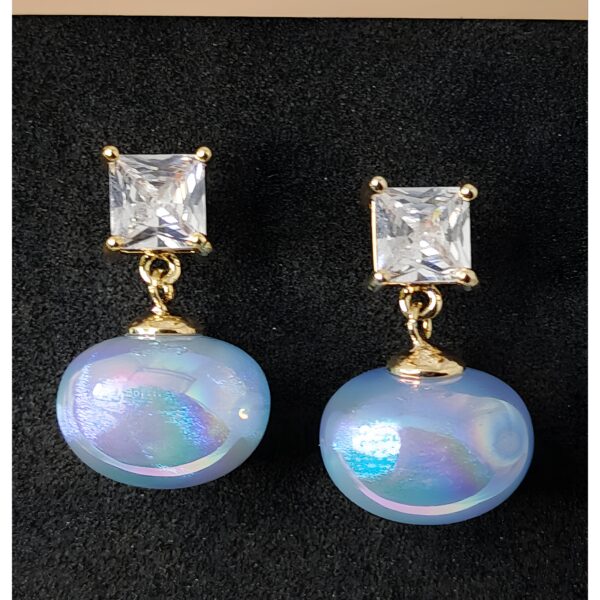 Moonstone Magic Square-Oval Earrings