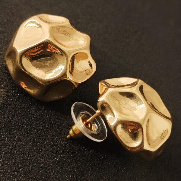 Geometric Gold Faceted Earrings