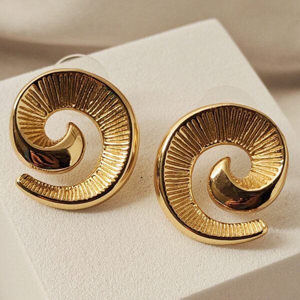 Golden Spiral Nautilus Earrings