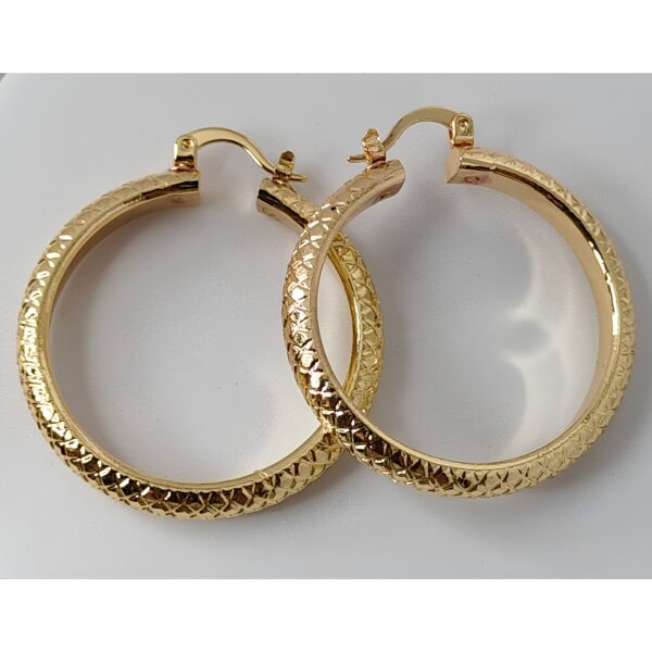 Patterned Gold Statement Hoops